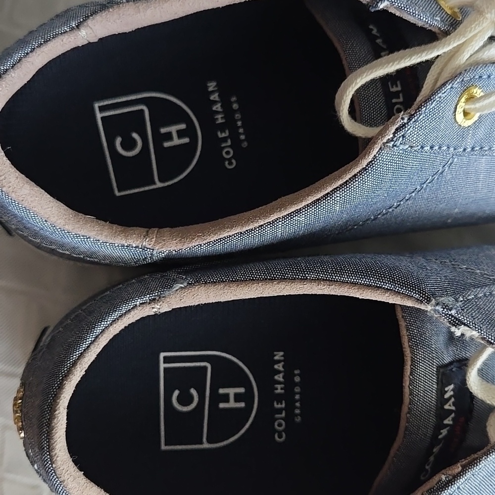 Cole Haan Grayish Blue Canvas Sneakers Tennis Prep Preppy Casual - Picture 7 of 7